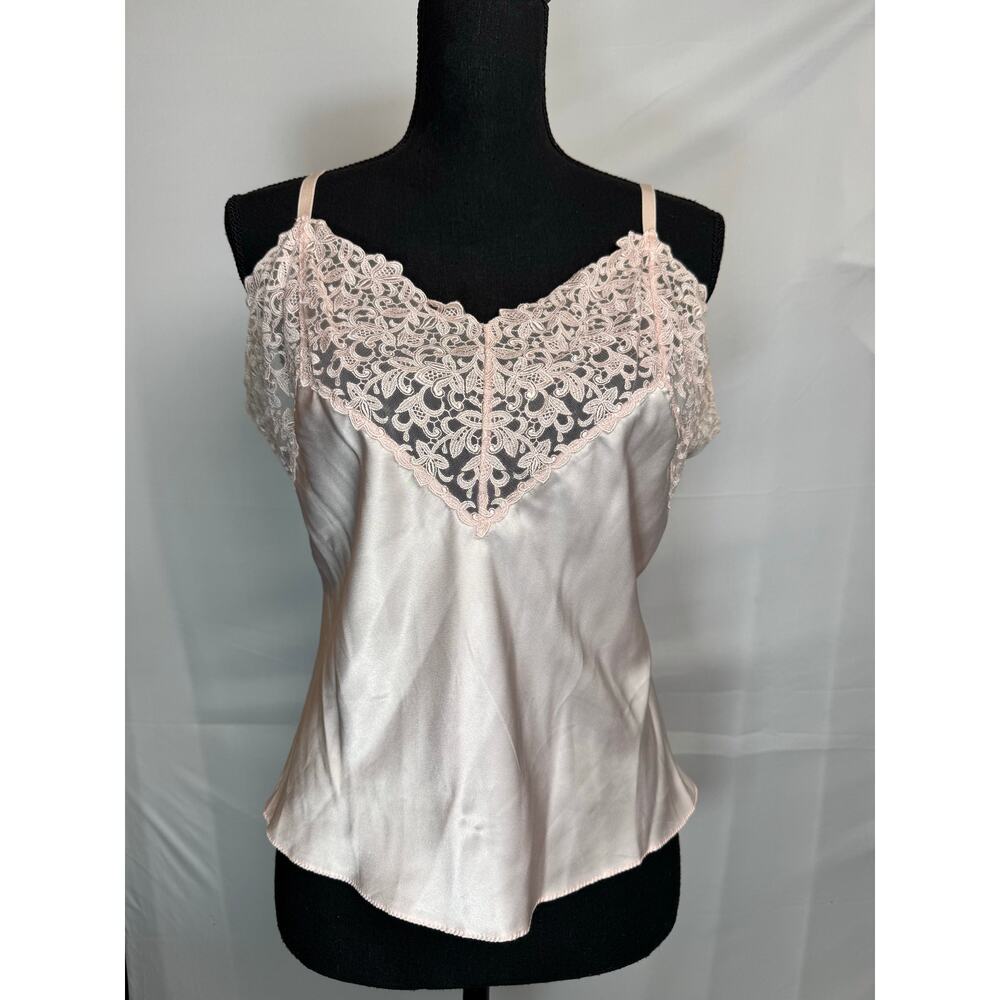 Vintage Wacoal Blush Pink Lace Camisole Japan Medium • Silky Coquette  Lingerie